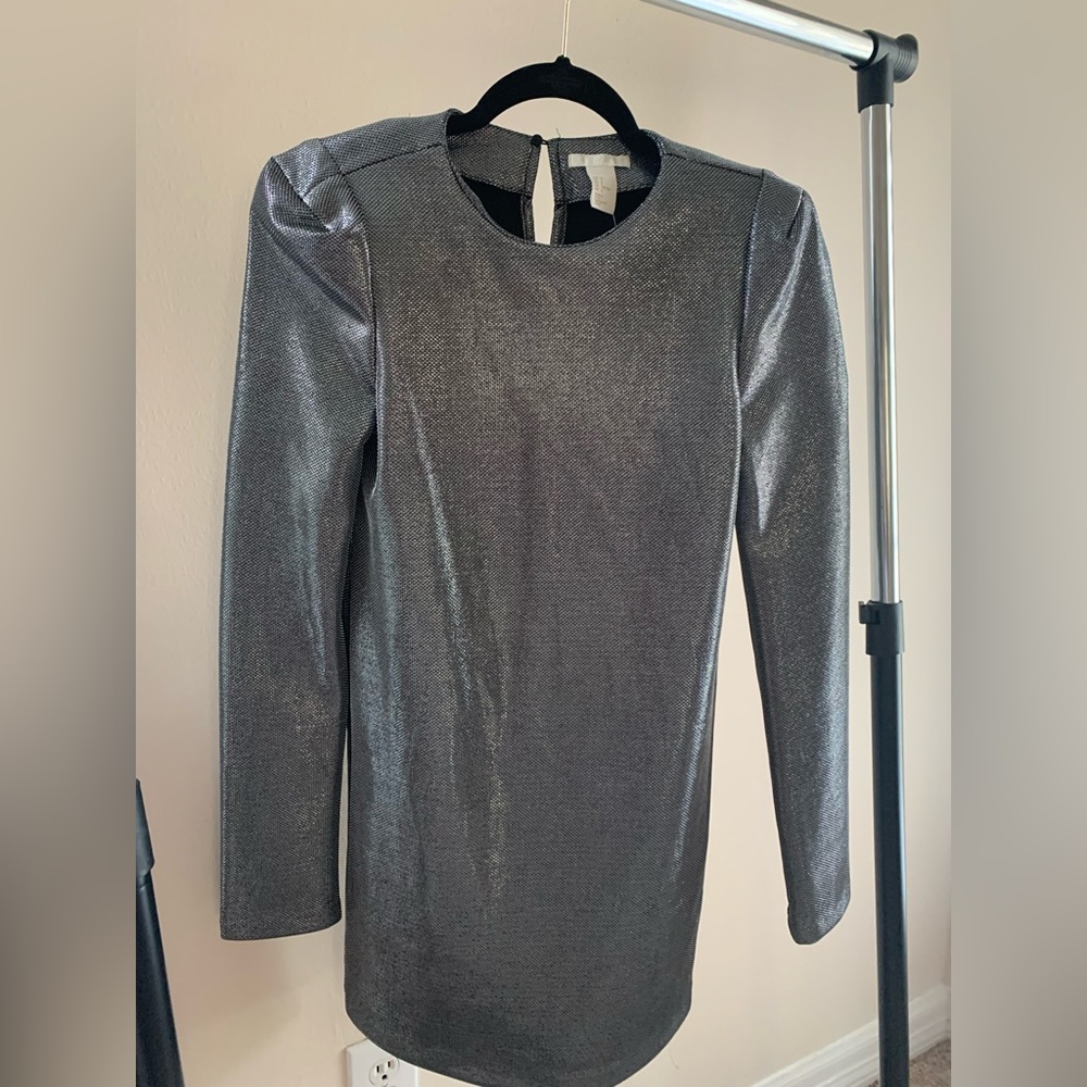 Shoulder Pad Silver Dress